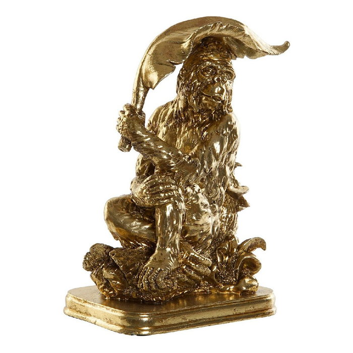 DKD Home Decor Figura Resina Mono Hoja Dorado