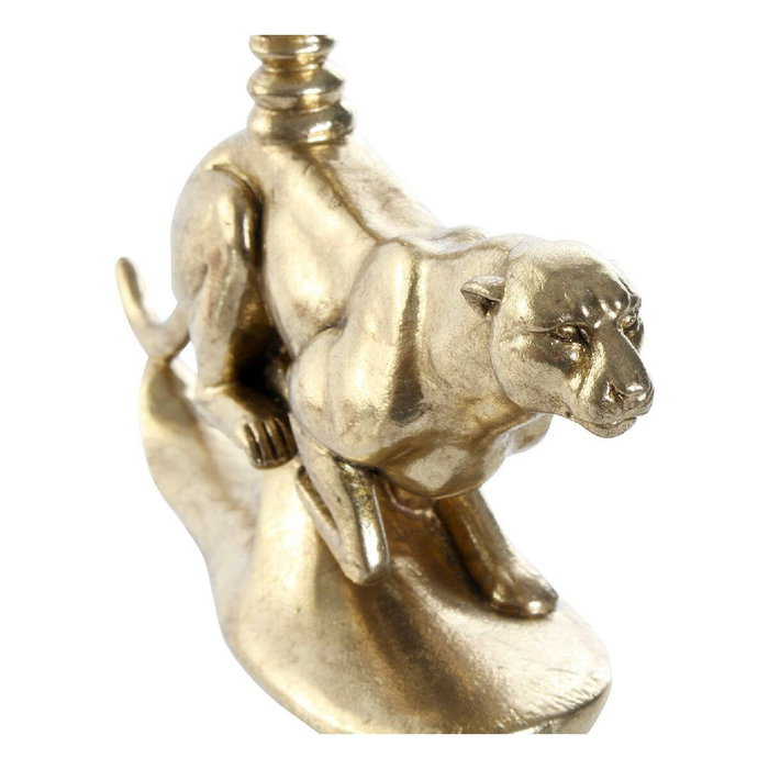 DKD Home Decor Figura de Resina Leopardo Dorado