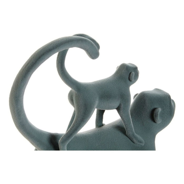 DKD Home Decor Set de 2 Figuras de Monos con Acabado Flocado Verde y Rosa DKD Home Decor Set de 2 Figuras de Monos con Acabado Flocado Verde y Rosa