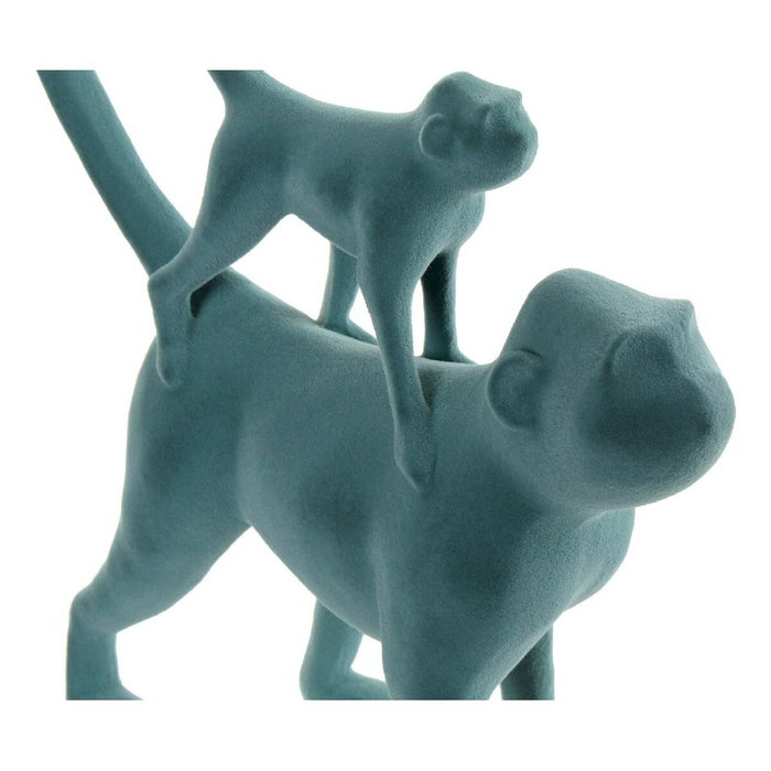 DKD Home Decor Set de 2 Figuras de Monos con Acabado Flocado Verde y Rosa DKD Home Decor Set de 2 Figuras de Monos con Acabado Flocado Verde y Rosa