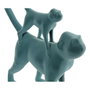 DKD Home Decor Set de 2 Figuras de Monos con Acabado Flocado Verde y Rosa
