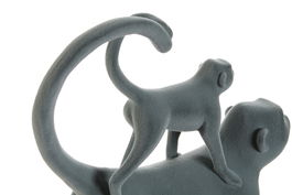 DKD Home Decor Figura Tropical Verde Rosa Resina Mono 8 x 27.5 x 22.5 cm (2 Unidades)