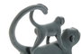 DKD Home Decor Set de 2 Figuras de Monos con Acabado Flocado Verde y Rosa