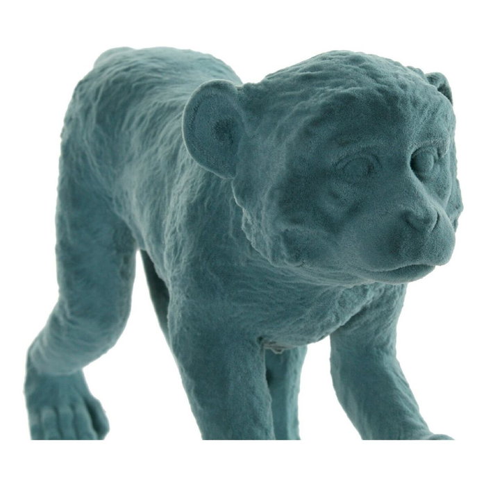 DKD Home Decor Figura de Mono con Acabado Flocado, Pack de 2, Verde y Rosa