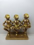 DKD Home Decor Figura de Resina Monos Ballet Dorado