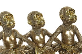 DKD Home Decor Figura Colonial Resina Dorado Monos Ballet 12.5 x 29 x 32.5 cm