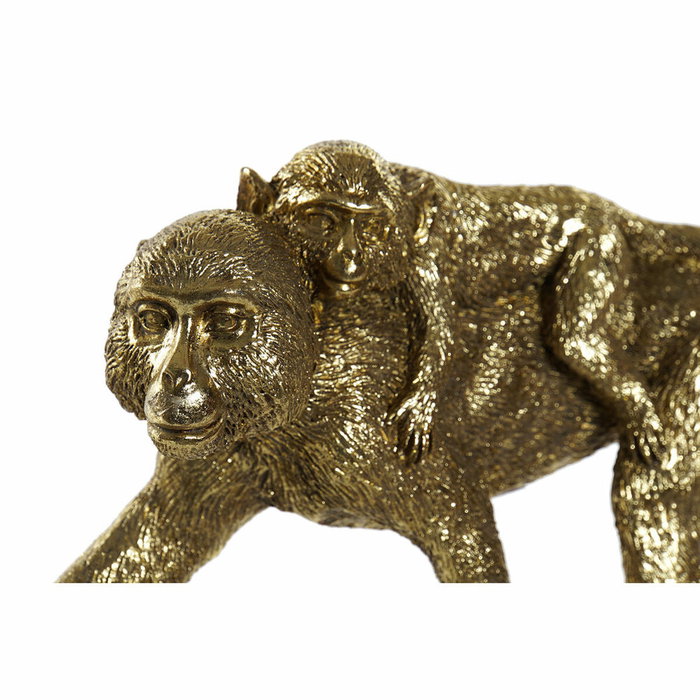 DKD Home Decor Figura de Monos en Resina Dorado