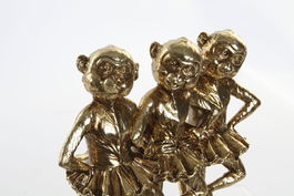 DKD Home Decor Figura Decorativa Monos Bailarinas Resina Dorado 23 x 24 x 9.5 cm