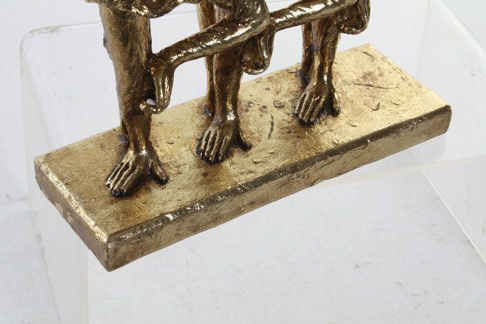 DKD Home Decor Figura Decorativa Monos Bailarinas Resina Dorado 23 x 24 x 9.5 cm