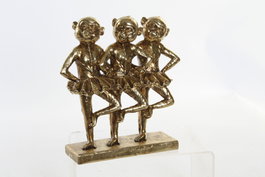 DKD Home Decor Figura de Resina Monos Bailarinas Dorado