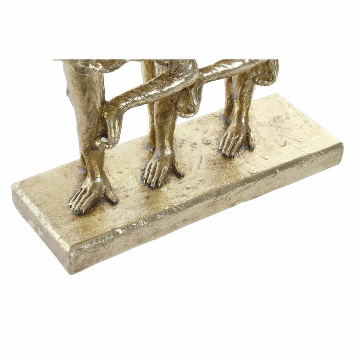DKD Home Decor Figura de Resina Monos Bailarinas Dorado