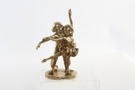 DKD Home Decor Figura de Monos Bailarines en Resina Dorado