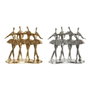 DKD Home Decor Figuras de Bailarinas en Resina, Surtido de 2 Piezas (Dorado y Plateado)
