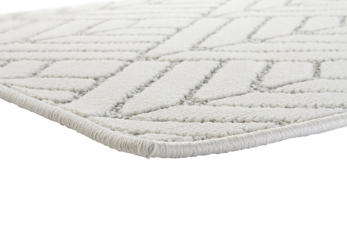 DKD Home Decor Alfombra Chic Blanco Beige 240 x 61 cm Poliester