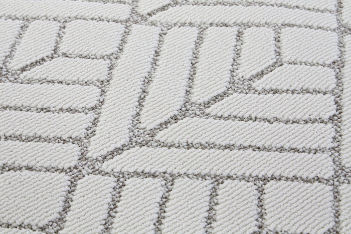 DKD Home Decor Alfombra Chic Blanco Beige 240 x 61 cm Poliester