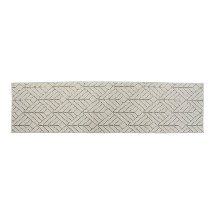 DKD Home Decor Alfombra de Poliéster para Pasillo 61x240x1 cm Blanco y Beige DKD Home Decor Alfombra de Poliéster para Pasillo 61x240x1 cm Blanco y Beige