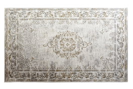 DKD Home Decor Alfombra de Pasillo de Algodón y Chenilla 60x240x1 cm Verde y Marrón Claro