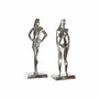 DKD Home Decor Figura de Aluminio Plateada, Set de 2 Piezas