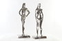 DKD Home Decor Figura de Aluminio Plateada, Set de 2 Piezas