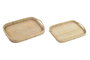 DKD Home Decor Set de 2 Bandejas de Ratán Decorativas Marrón 56x36x5,5 cm