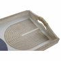 DKD Home Decor Set de 2 Bandejas Modernas de MDF en Azul y Beige