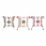 DKD Home Decor Cojín de Algodón con Flecos, Multicolor, Pack de 3