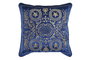 DKD Home Decor Cojín Neoclásico Azul Dorado Terciopelo Poliéster 10 x 45 x 45 cm