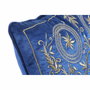 DKD Home Decor Cojín de Terciopelo Azul y Dorado con Acabado Bordado