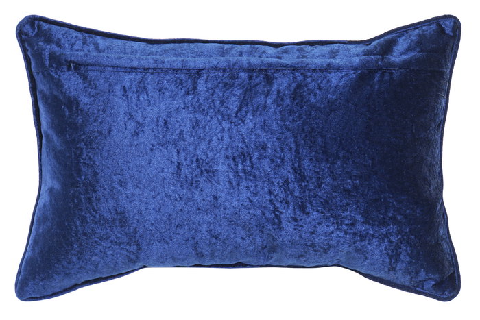 DKD Home Decor Cojin Neoclasico Azul Marino Dorado Terciopelo Poliester 10 x 30 x 50 cm