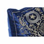 DKD Home Decor Cojín de Terciopelo Azul Marino y Dorado con Acabado Bordado