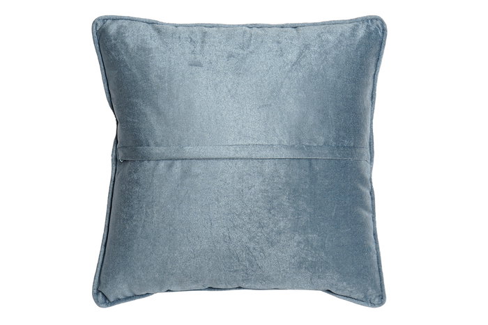 DKD Home Decor Cojín Neoclásico Azul Dorado Terciopelo Poliéster 10 x 45 x 45 cm