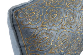 DKD Home Decor Cojín Neoclásico Azul Dorado 10 x 30 x 50 cm