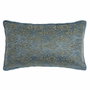 DKD Home Decor Cojín de Terciopelo Azul y Dorado con Acabado Bordado