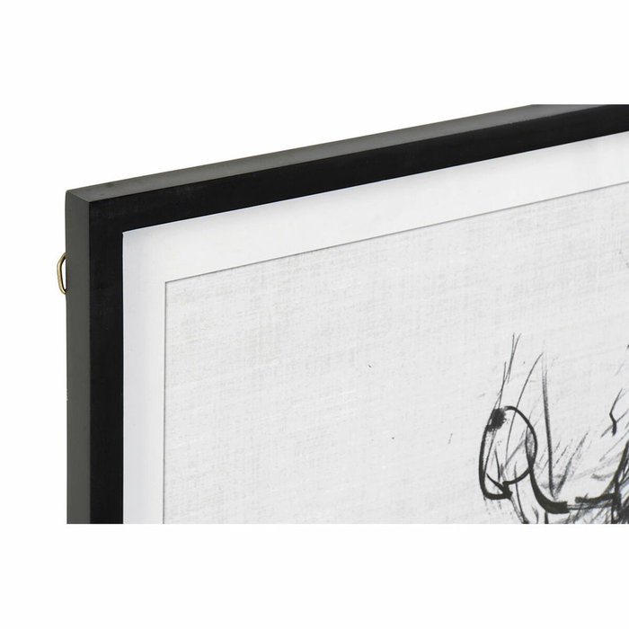 DKD Home Decor Set de 2 Cuadros de Madera y Cristal con Diseño de Boceto de Mujer, 70x90 cm