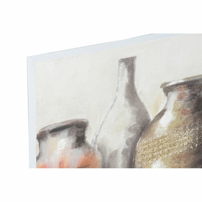 DKD Home Decor Cuadro de Lienzo con Marco de Pino, Diseño de Jarrones, 90x60 cm