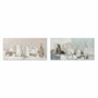 DKD Home Decor Set de 2 Cuadros Lienzo Bodegón 120x60 cm en Marco de Pino