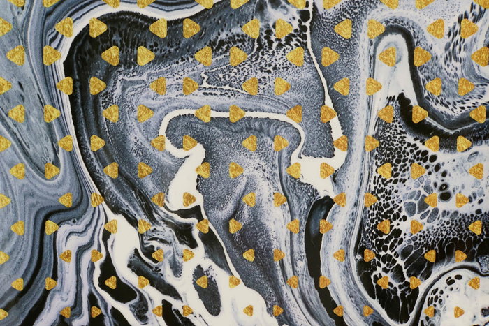 DKD Home Decor Cuadro Moderno Abstracto Dorado Negro 90 x 60 cm (2 Unidades)