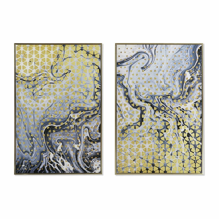 DKD Home Decor Cuadro Abstracto Lacado 60x3x90 cm, Pack de 2