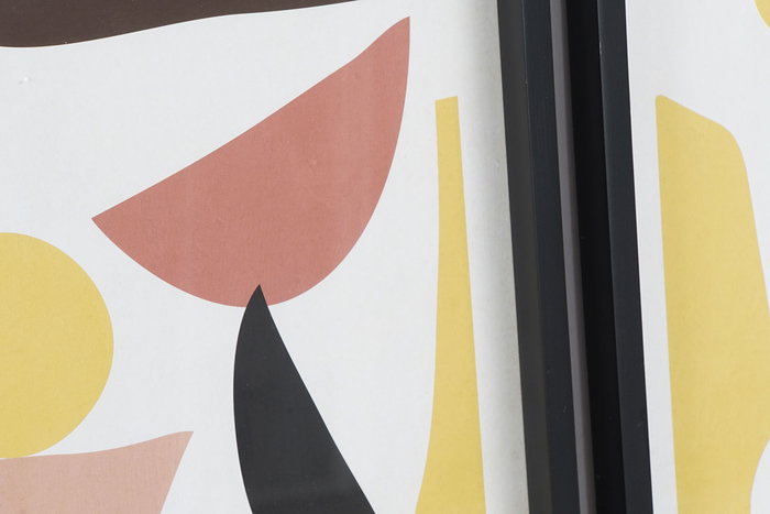 DKD Home Decor Cuadro Decorativo Amarillo Granate Negro Abstracto Cristal MDF 40 x 50 x 2.5 cm (4 Unidades)