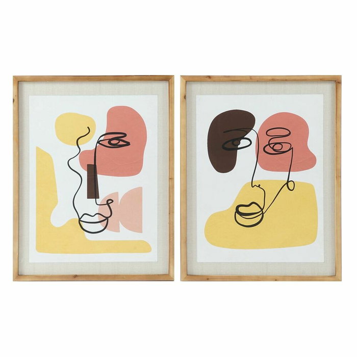 DKD Home Decor Cuadro Cristal MDF 55x2x70 Cara Abstracto Surtido de 2