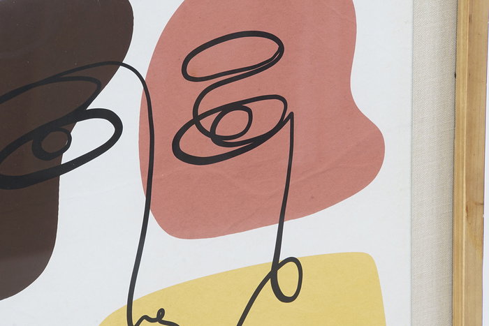 DKD Home Decor Cuadro Scandi Amarillo Granate 2 x 70 x 55 cm (2 Unidades)