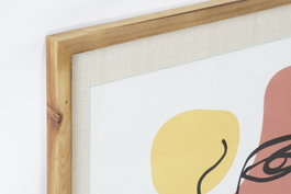 DKD Home Decor Cuadro Scandi Amarillo Granate 2 x 70 x 55 cm (2 Unidades)