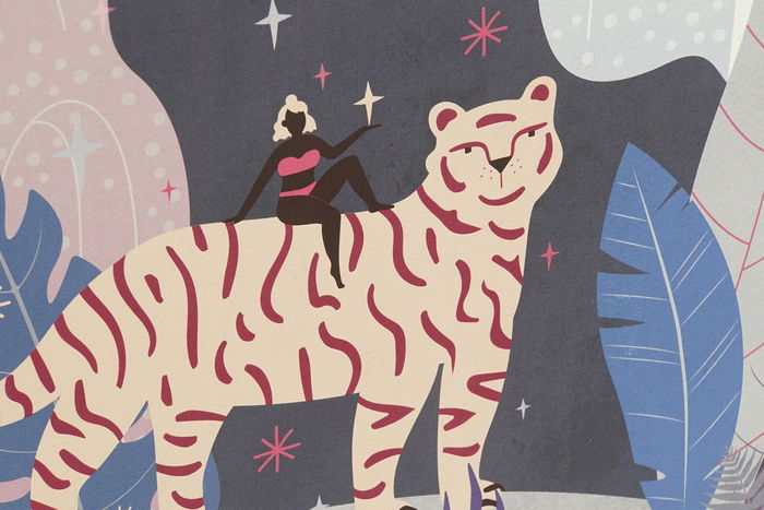 DKD Home Decor Cuadro Azul Rosa Árboles Noche 4.3 x 73 x 53 cm PS (2 Unidades)