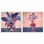 DKD Home Decor Set de 2 Cuadros de Lienzo con Diseño de Jarrón 83x83 cm