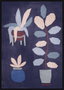 DKD Home Decor Cuadro Moderno Azul Flores Lienzo 123 x 83 x 4.5 cm (2 Unidades)