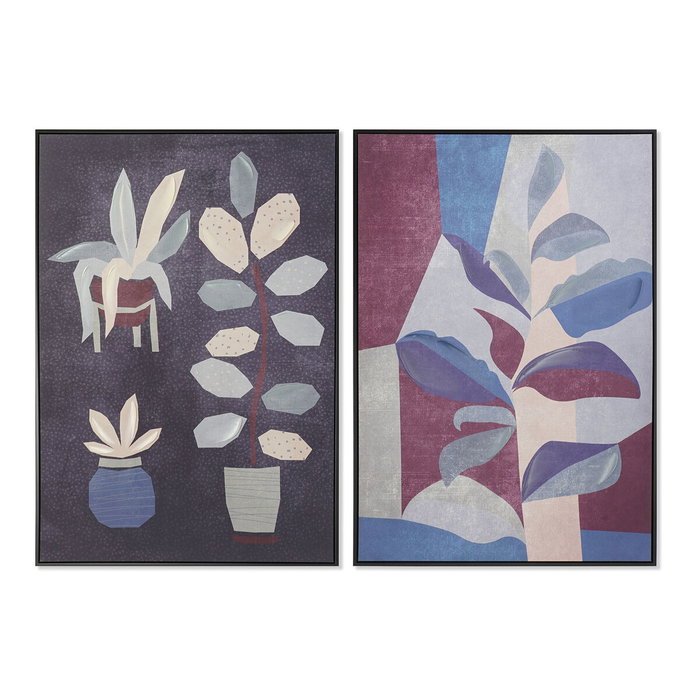 DKD Home Decor Cuadro de Flores surtido de 2 piezas, Azul DKD Home Decor Cuadro de Flores surtido de 2 piezas, Azul