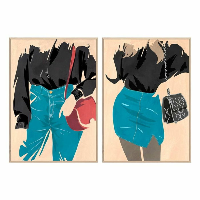 DKD Home Decor Set de 2 Cuadros en Lienzo y PS de 83x4,5x123 cm DKD Home Decor Set de 2 Cuadros en Lienzo y PS de 83x4,5x123 cm