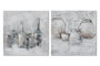DKD Home Decor Cuadro Lienzo Pino 100x2,8x100 Jarrones Surtido de 2