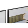 DKD Home Decor Set de 3 Cuadros Abstractos Gris y Negro