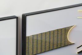 DKD Home Decor Cuadro Moderno Gris Negro Abstracto 80 x 240 cm Set de 3